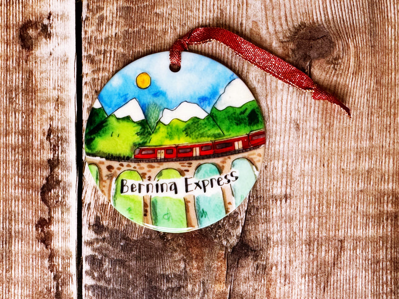 Bernina Express Train Ceramic Decoration