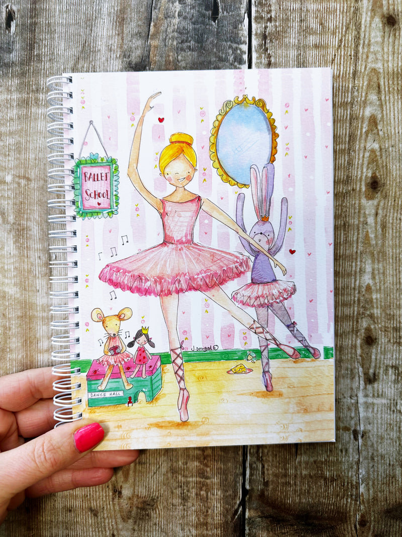 A5 Ring bound Ballet Dancer Notebook or Planner