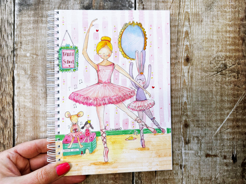 A5 Ring bound Ballet Dancer Notebook or Planner