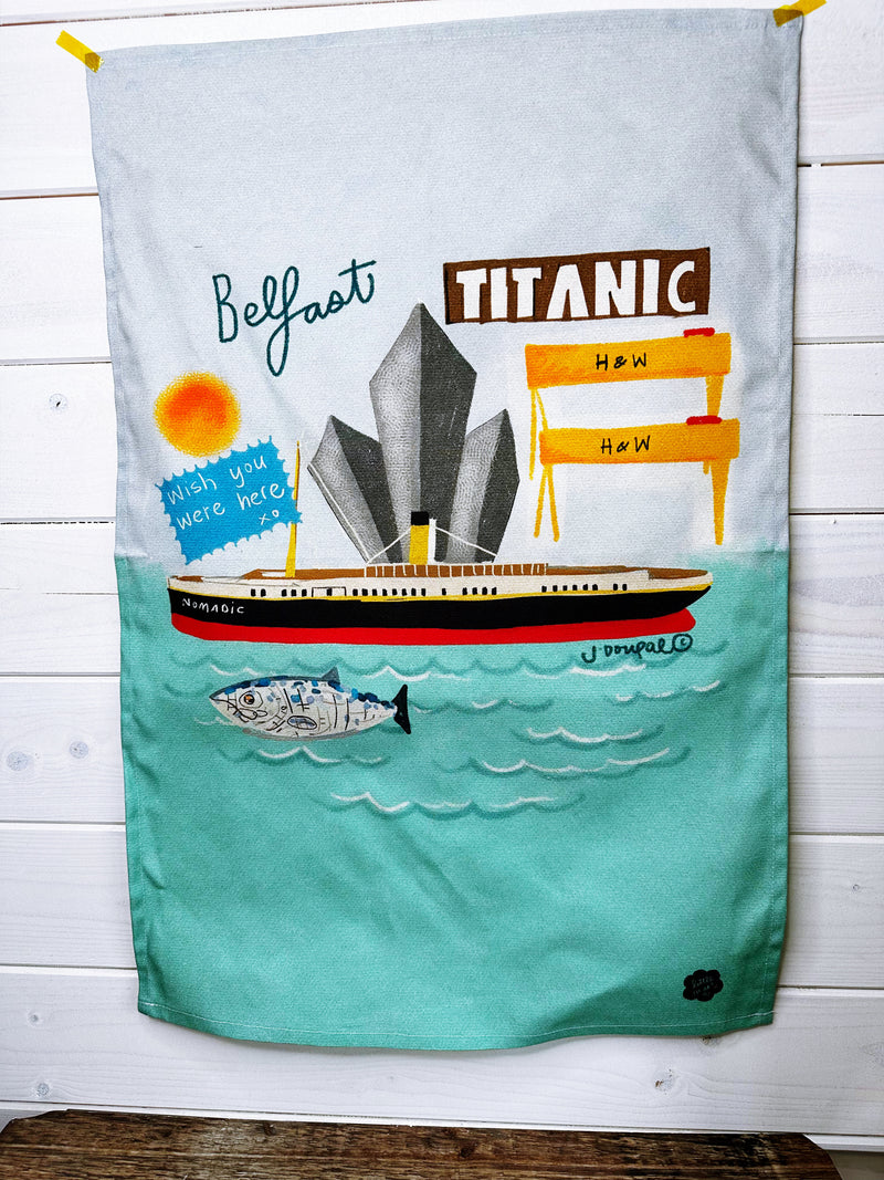 Titanic Quarter Landmarks Belfast Tea Towel (Copy)