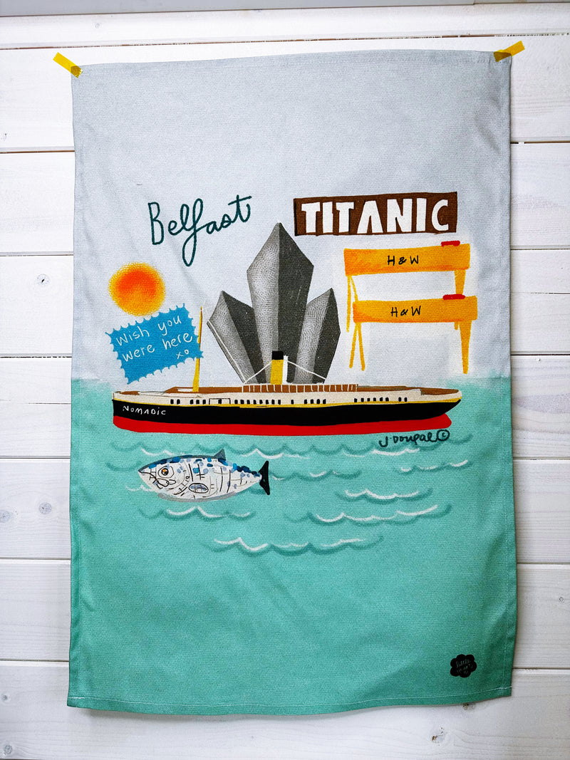 Titanic Quarter Landmarks Belfast Tea Towel (Copy)