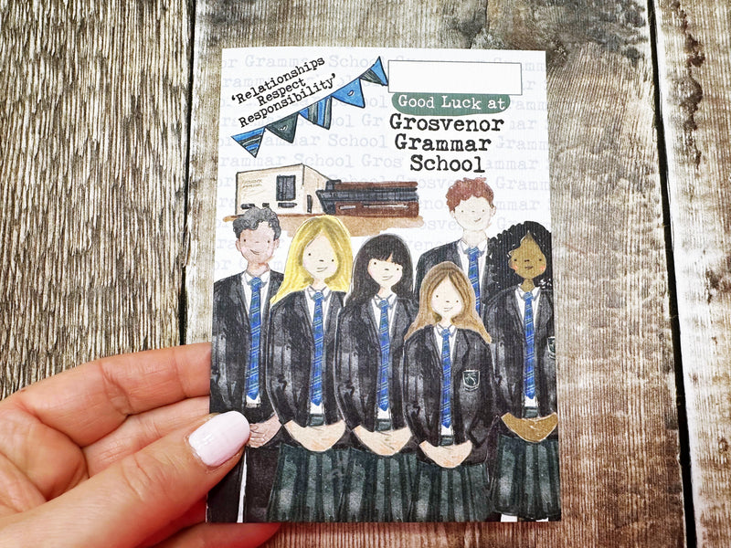 A6 First Day at Secondary School Personalised Greeting Card