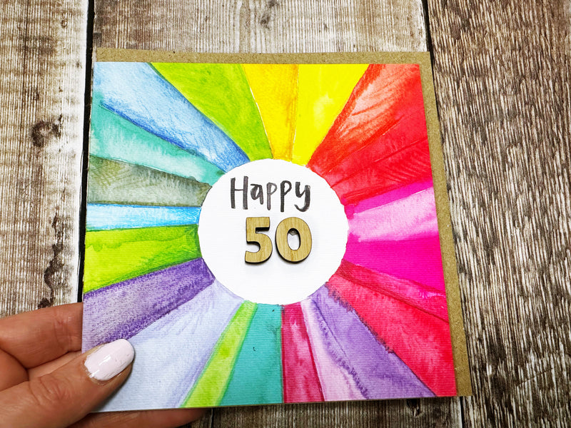 Rainbow Card with Age - Personalised