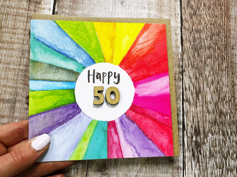 Rainbow Card with Age - Personalised