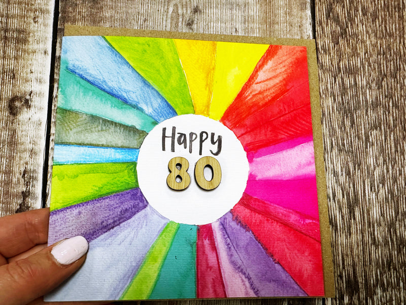 Rainbow Card with Age - Personalised