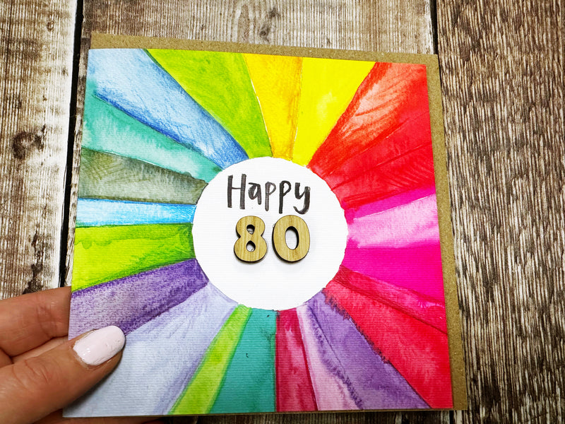 Rainbow Card with Age - Personalised