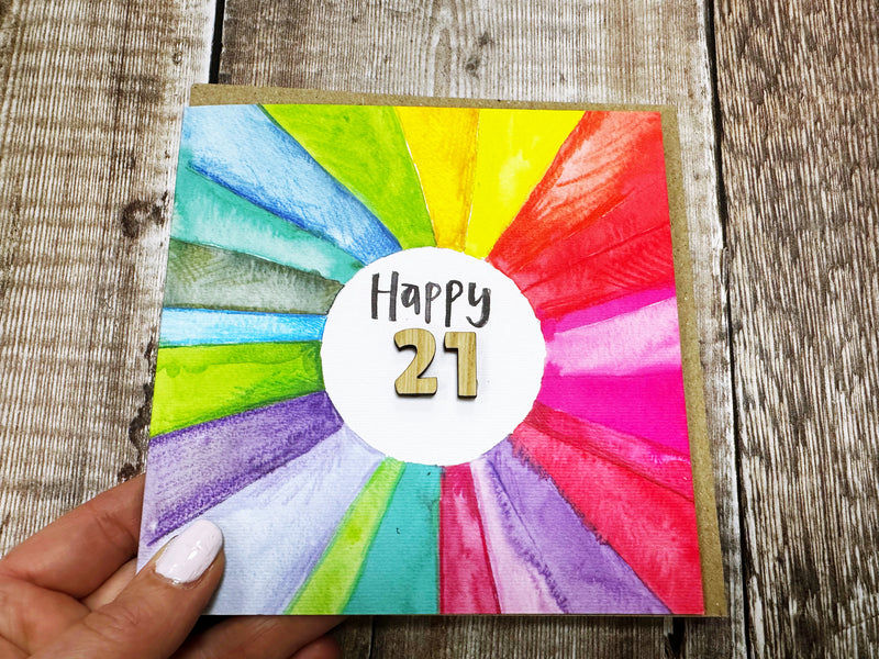 Rainbow Card with Age - Personalised
