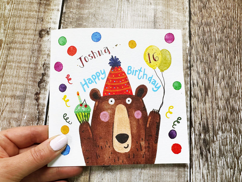 Birthday Bear Card - Personalised (Copy)