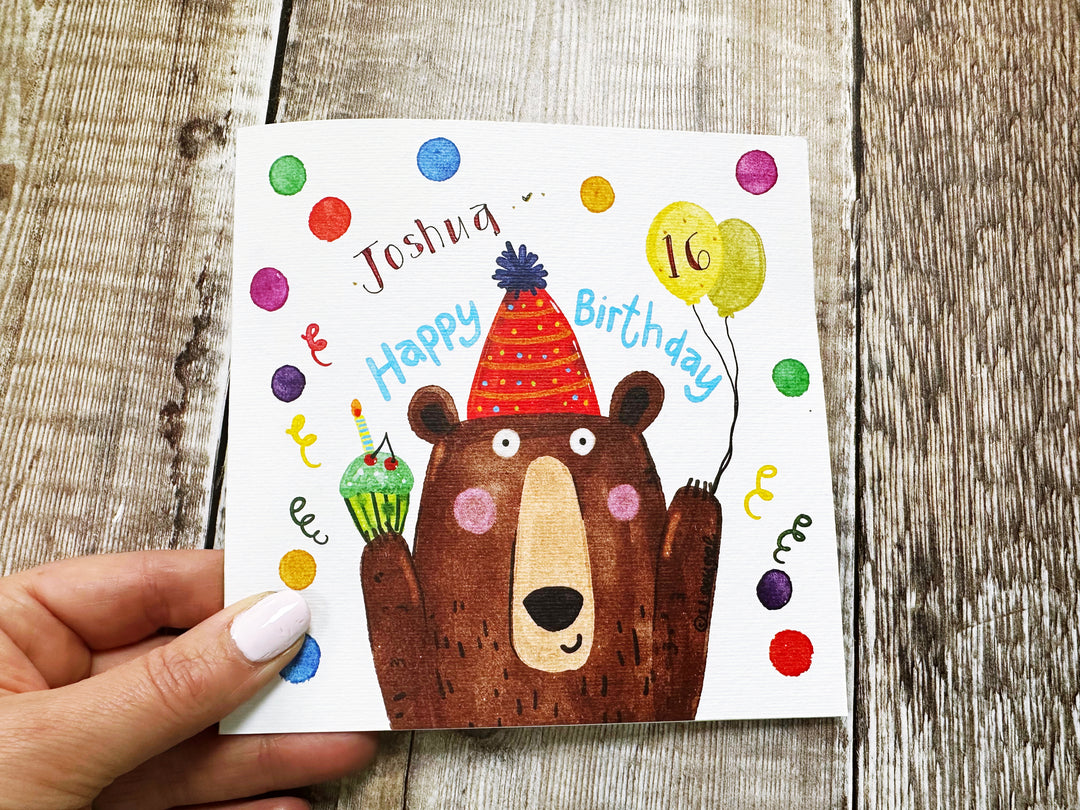 Birthday Bear Card - Personalised