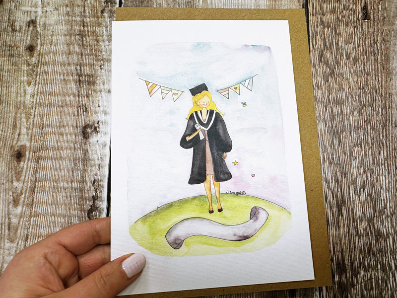 A5 Girl Graduation (any university) Card - Personalised