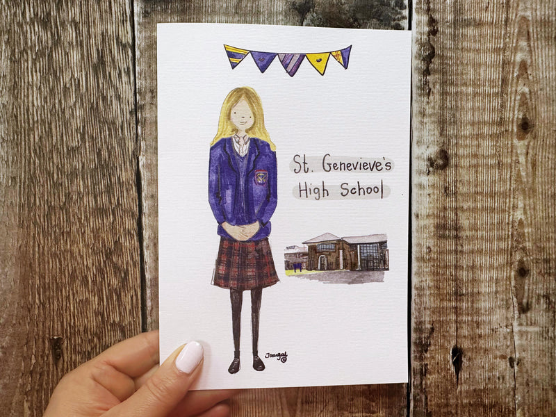 A5 Secondary School Personalised Card/Print