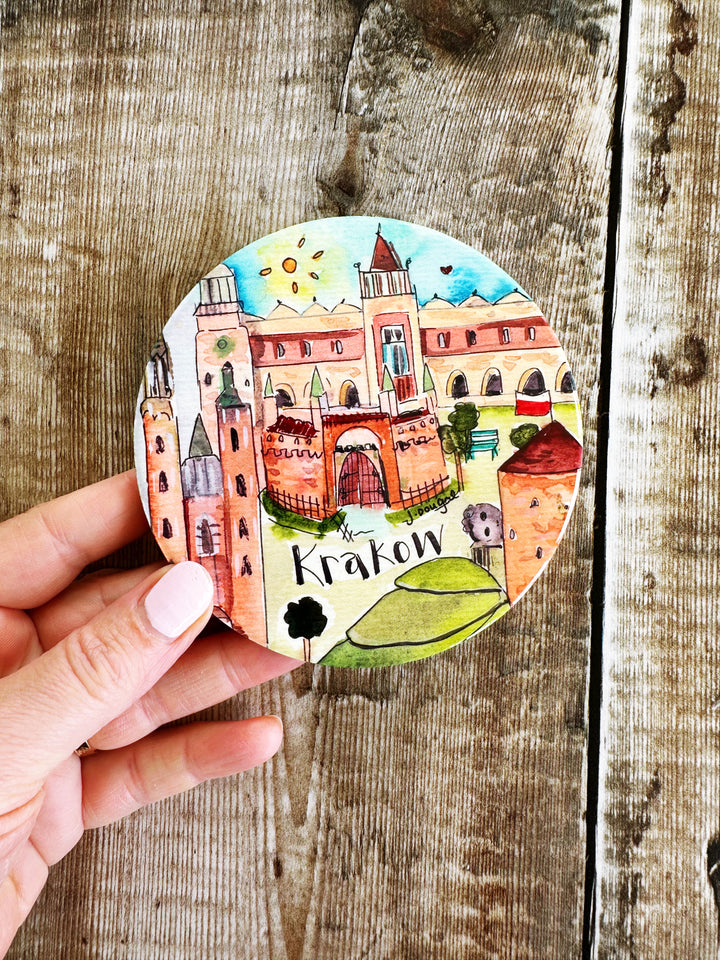 Krakow Poland Ceramic Coaster