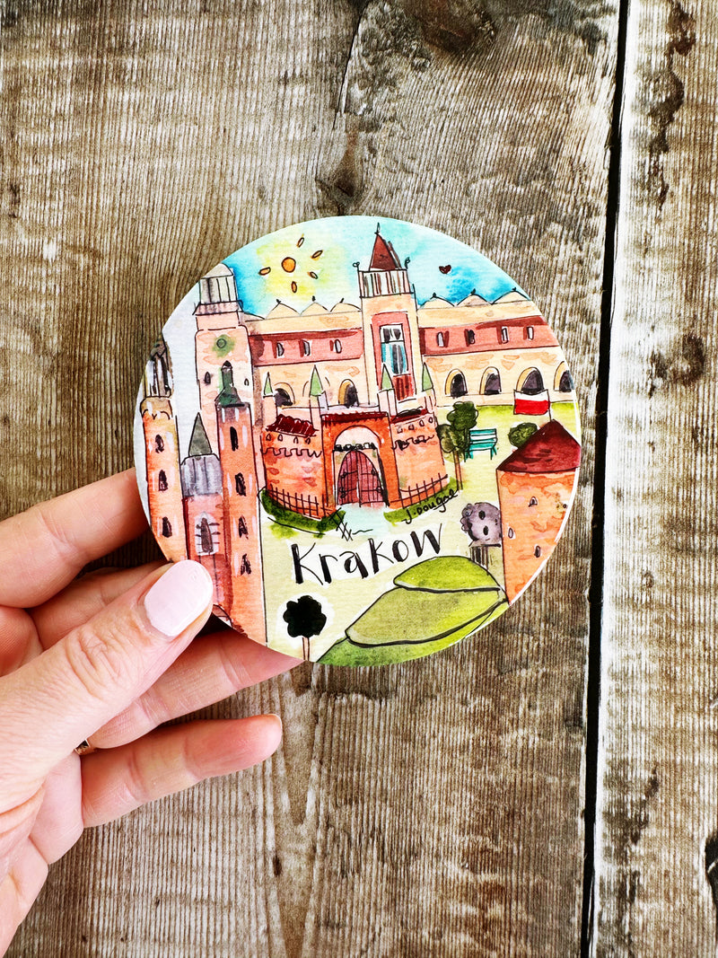 Krakow Poland Ceramic Coaster