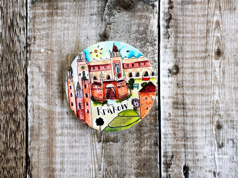 Krakow Poland Ceramic Coaster