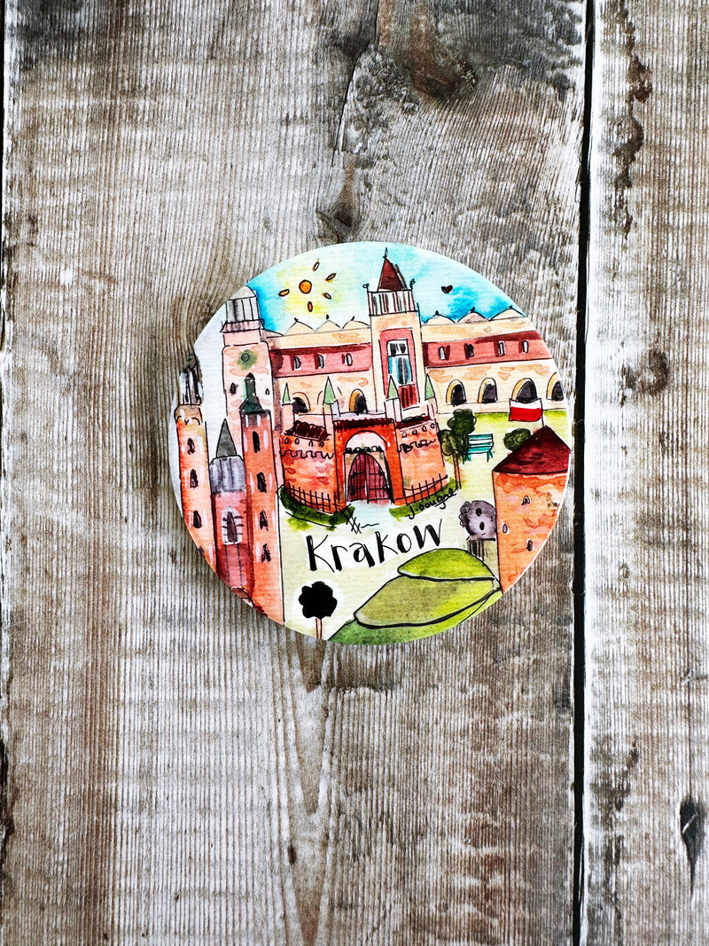 Krakow Poland Ceramic Coaster