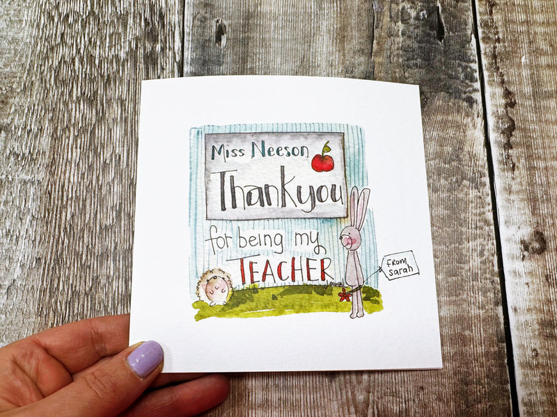 Thank You Teacher Card - Personalised