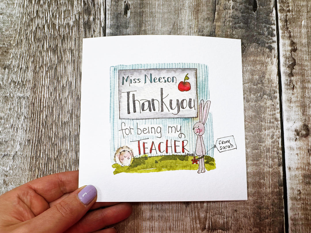 Thank You Teacher Card - Personalised