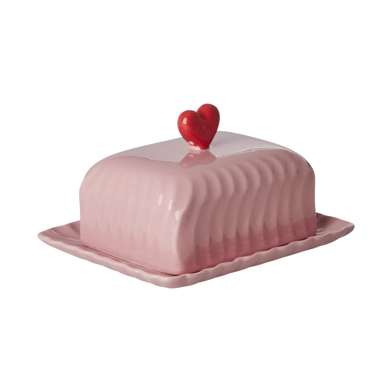 Rice by Rice Ceramic Butter Dish - Pink