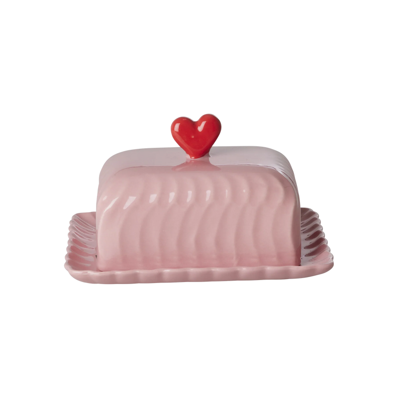 Rice by Rice Ceramic Butter Dish - Pink