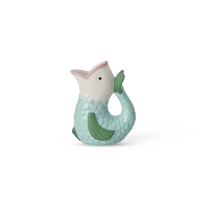 Rice by Rice Bird Small Fish Ceramic Vase - Mint