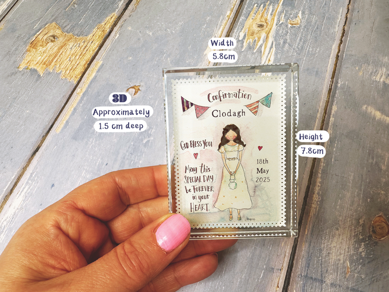 Girl Confirmation Personalised Glass Block Keepsake