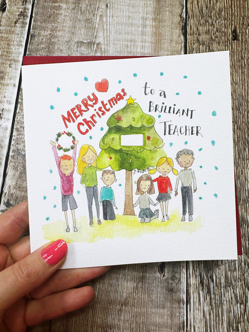 “Merry Christmas Teacher" Christmas Card - Personalised