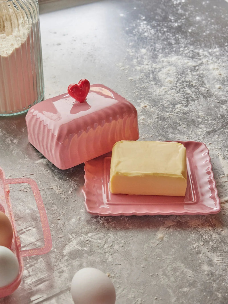 Rice by Rice Ceramic Butter Dish - Pink