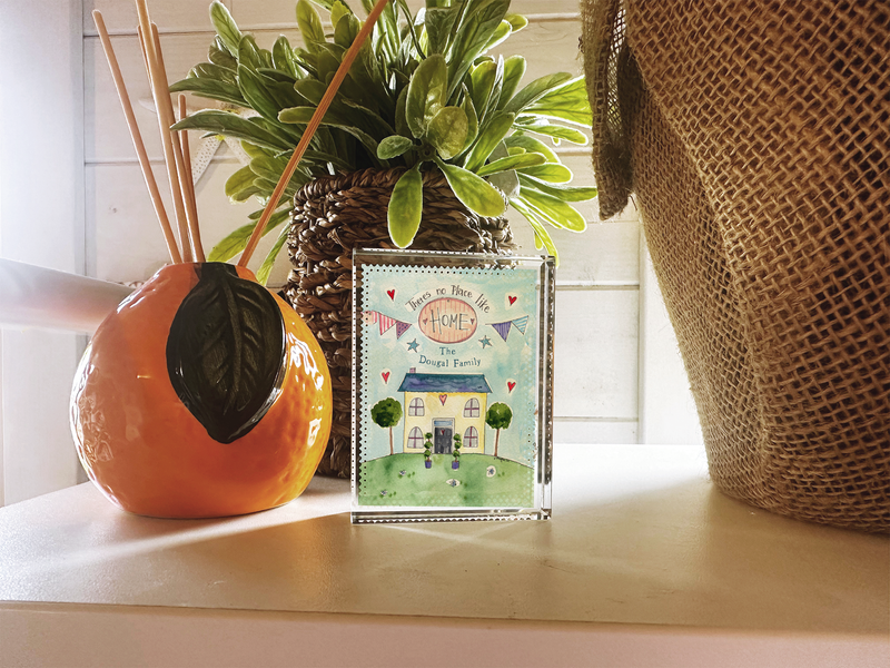 New Home Personalised Glass Block Keepsake