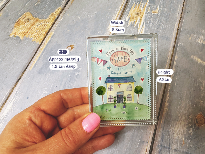 New Home Personalised Glass Block Keepsake