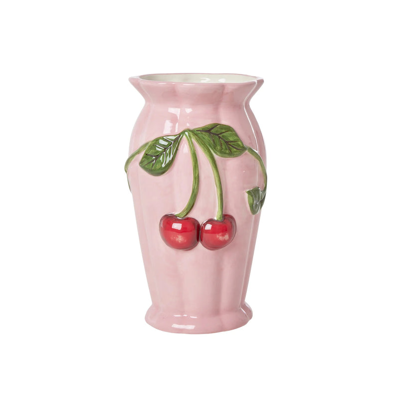 Rice by Rice Bird Ceramic Pink Cherry Vase