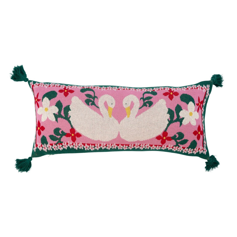 Rice by Rice Large Rectangular Cotton Cushion - Pink