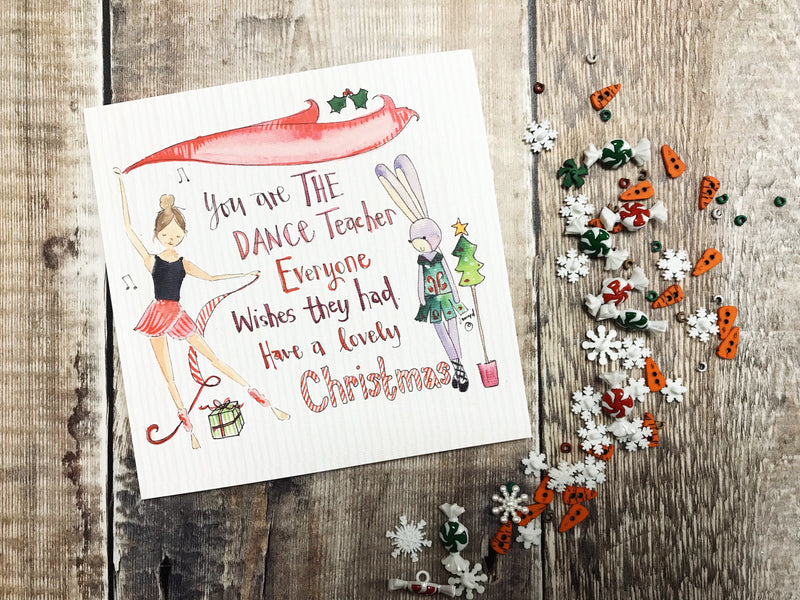 “Merry Christmas Dance Teacher" Christmas Card - Personalised