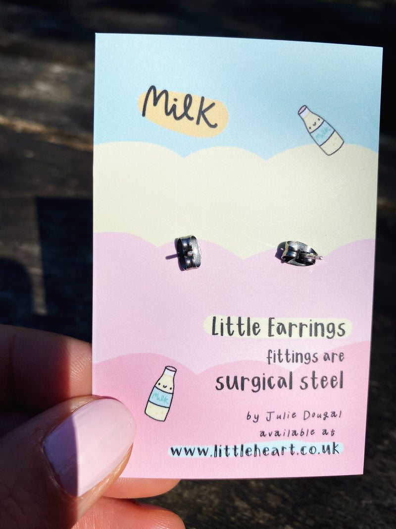 Little Milk Bottle Earrings Hypoallergenic