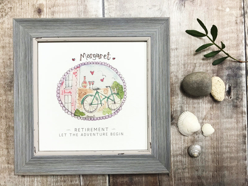 Little Framed Print "Retirement, let the adventure begin" can be personalised