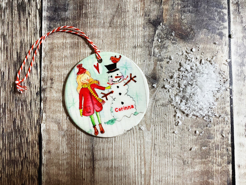 Little Girl Ceramic Bauble