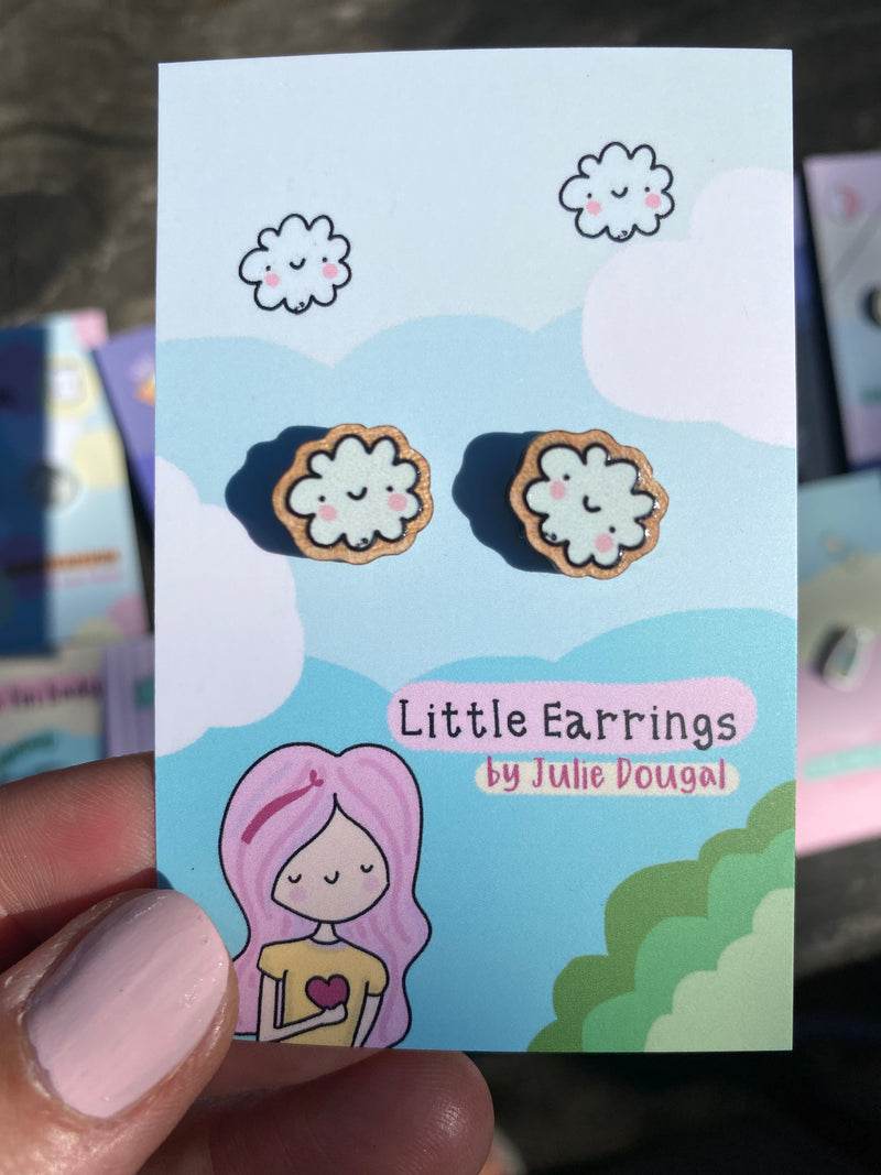 Little Cloud Wooden Earrings Hypoallergenic