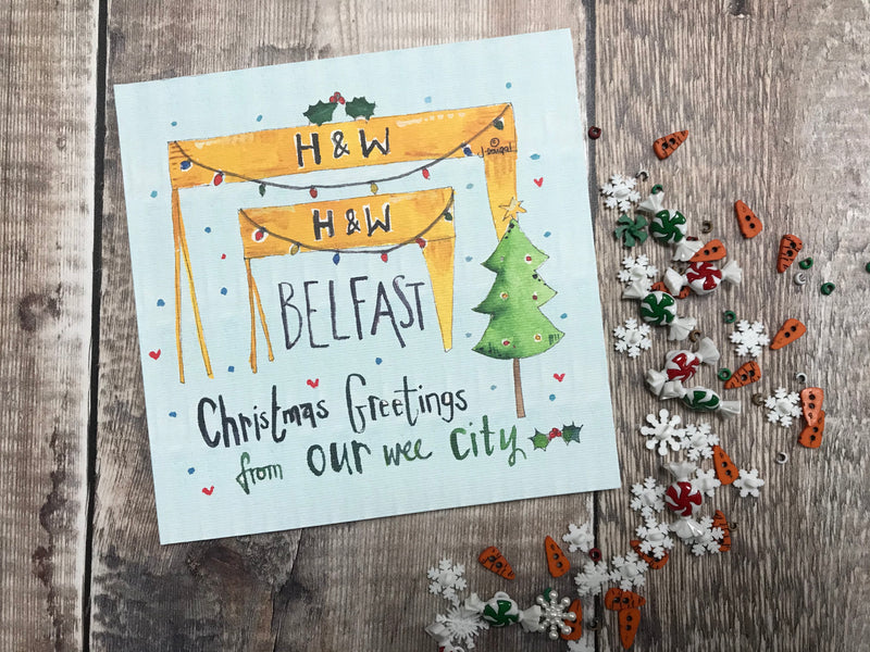 Merry Christmas from Belfast Card Harland and Wolff- Personalised