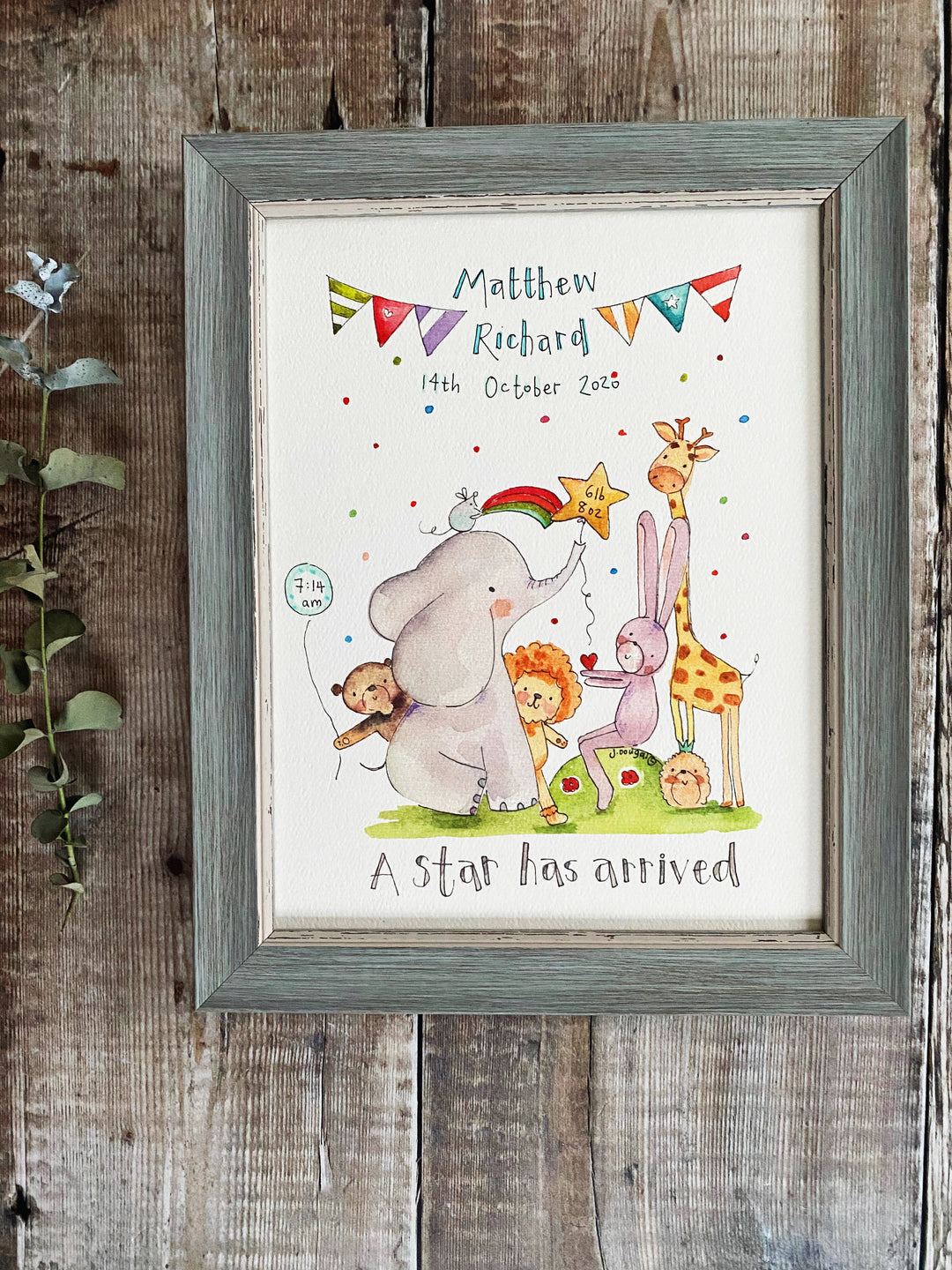 “A Star has arrived" Personalised Print
