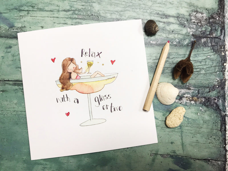 "Champagne Girl" Card - Personalised