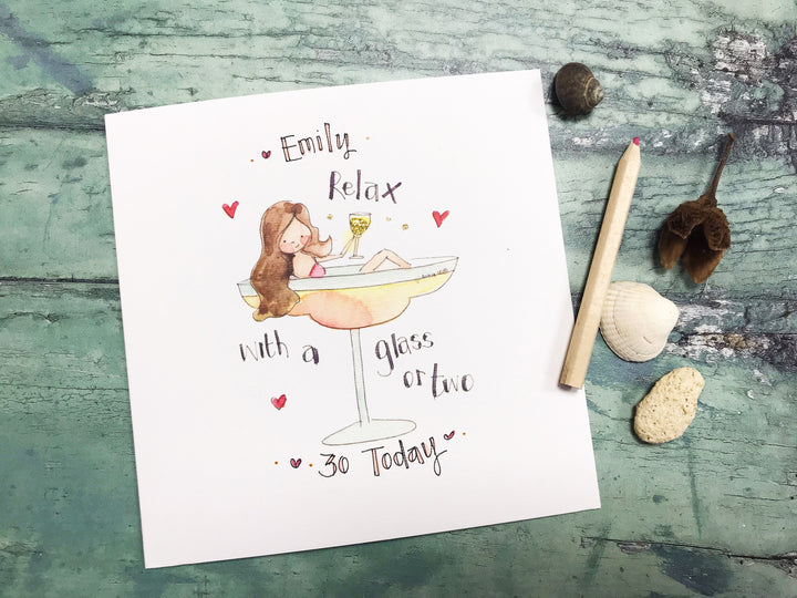 "Champagne Girl" Card - Personalised