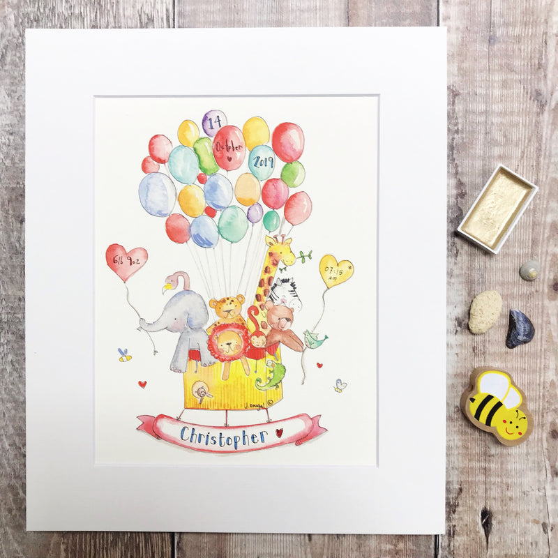 "NEW Balloon Ride" Personalised Print