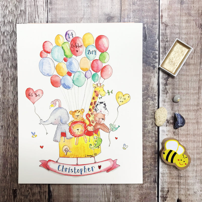 "NEW Balloon Ride" Personalised Print