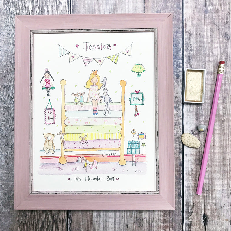 "The Princess and the Pea NEW" Personalised Print