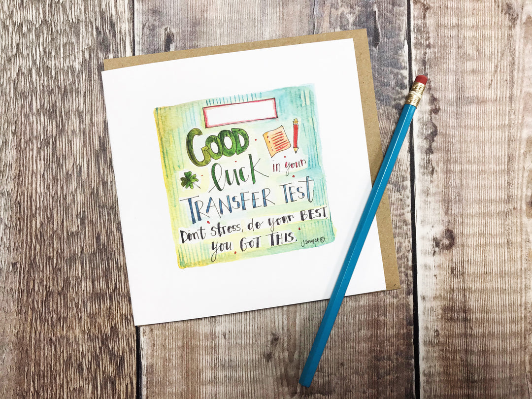 “Good Luck in your Transfer Test” Card - Personalised