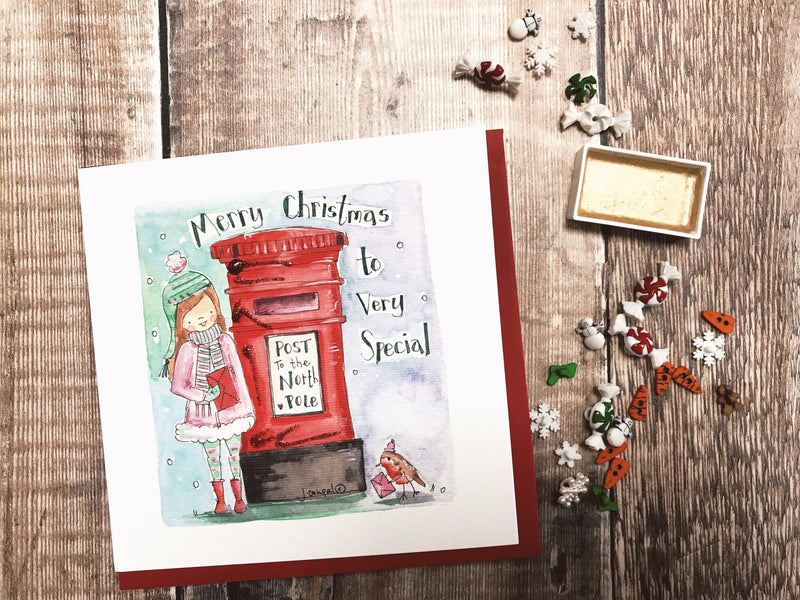 "Posting Letters" Christmas Card - Personalised