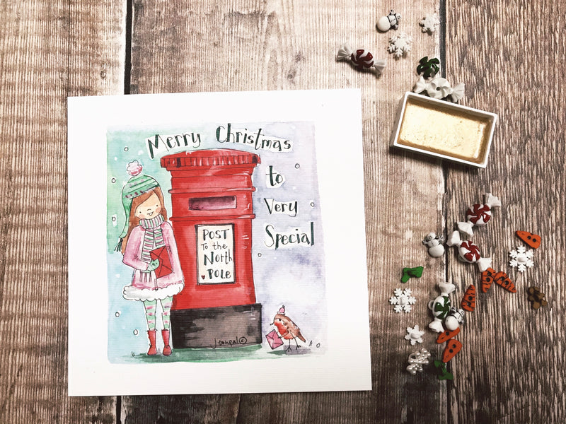 "Posting Letters" Christmas Card - Personalised