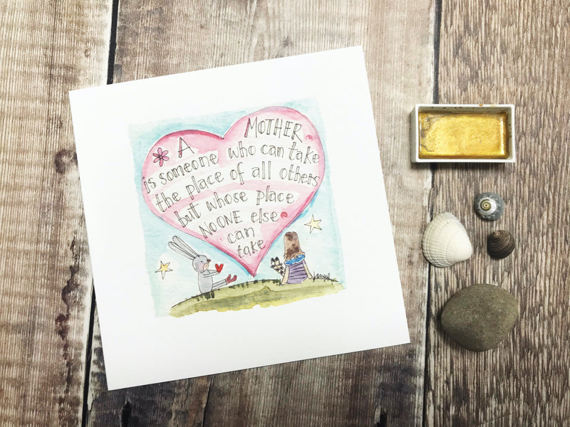 "A Mother can take the place." Card - Personalised
