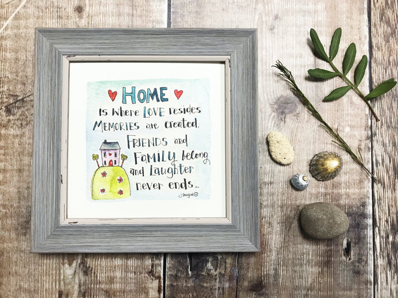 Framed Print "Home, where love resides...." can be personalised