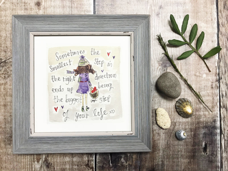 Little Framed Print "Step in the right Direction" can be personalised