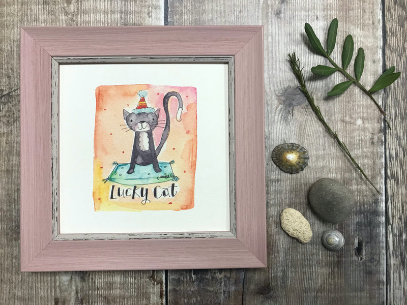 Framed Print "Lucky Cat" can be personalised